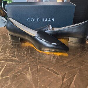 Cole Haan Loafer, Black Leather Leah Skimmer Size 10.5 B New with Box